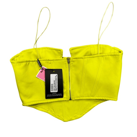 PrettyLittleThing Shape Lime Structured Cup Corset US Size 4 NWT - Picture 3 of 5